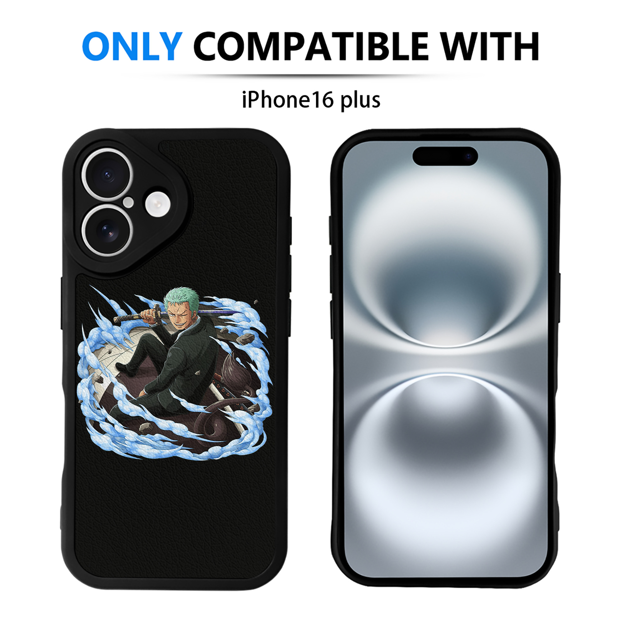（画像用） ワンピース ロロノア・ゾロ ONE PIECE Roronoa Zoro 【iPhone 16シリーズ対応】シリコンスマホケース（レザー調） 材質：シリコン